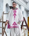 Gauri By Afsana Rayon With Embroidery Work Top With Bottom Dupatta